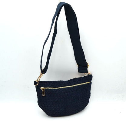 Crossbody Faux Suede Weeve Bag - 606River