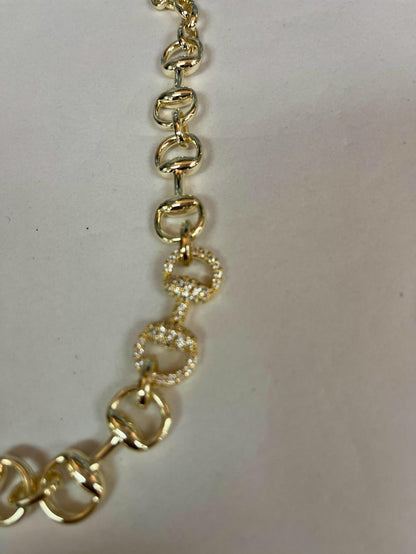 Gold Horsebit Chain Link Necklace