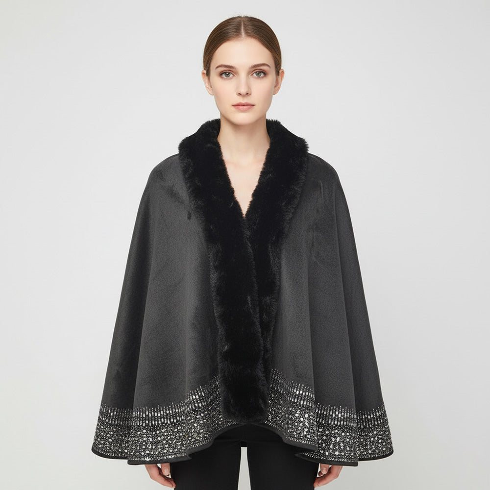 Faux Fur Ultra Suede Luxury Cape