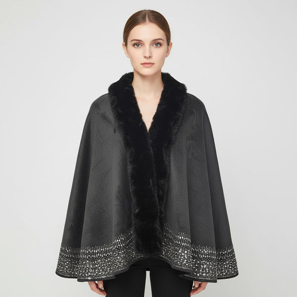 Faux Fur Ultra Suede Luxury Cape