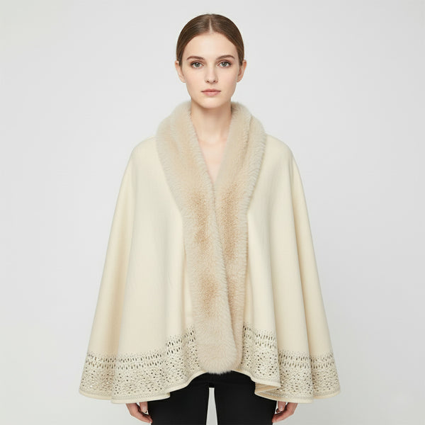 Faux Fur Ultra Suede Luxury Cape