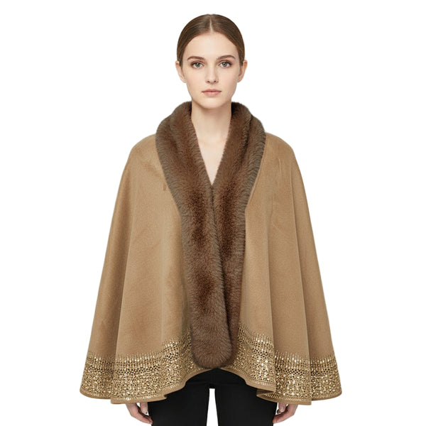 Faux Fur Ultra Suede Luxury Cape