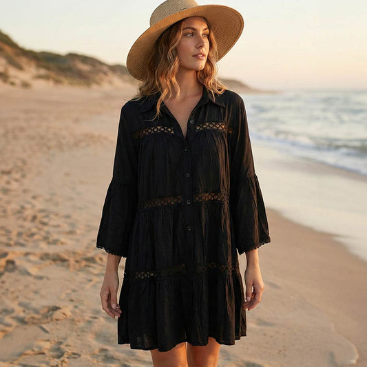 One Size Button Up Beach Cover Up - 606River