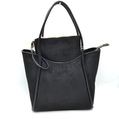 Black Vegan Ultra Suede Shoulder Bag