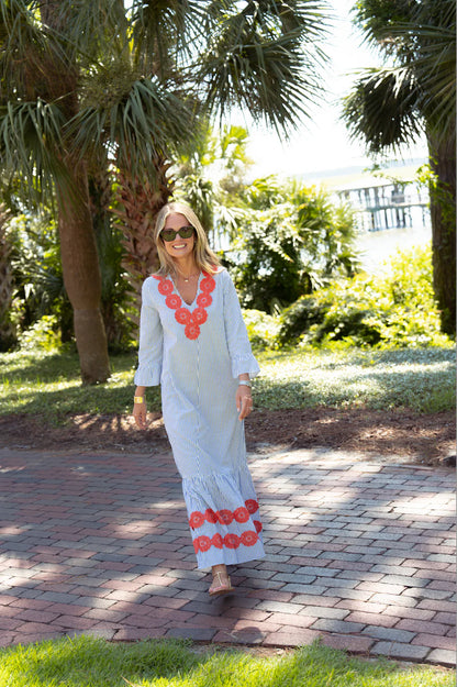 Blue Pin Stripe Catie Dress By Sail To Sable - 606River
