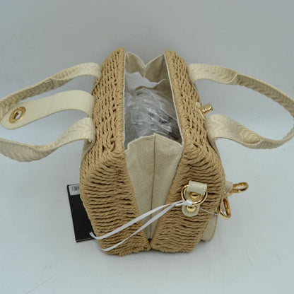 Natural Straw Fabric Strap Trim Bag T3509