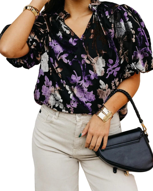 THML Puff Velvet Top