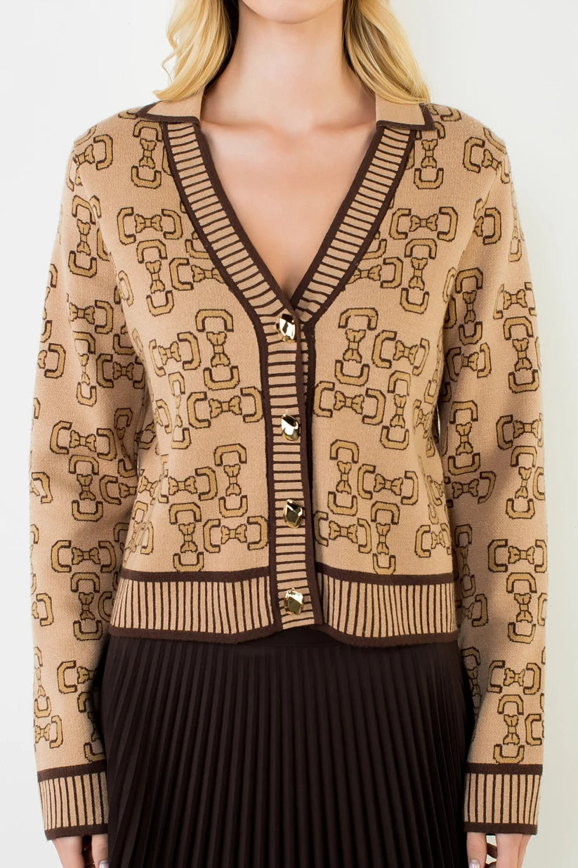 Chain Link Cardigan Sweater