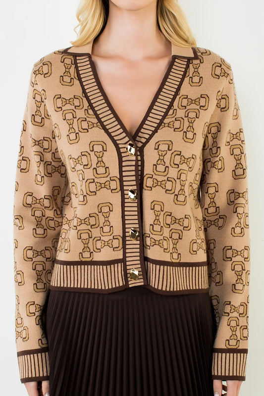 Chain Link Cardigan Sweater