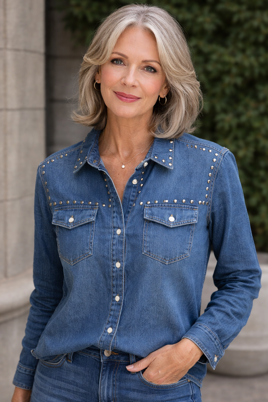 Insight Denim Studs Blouse