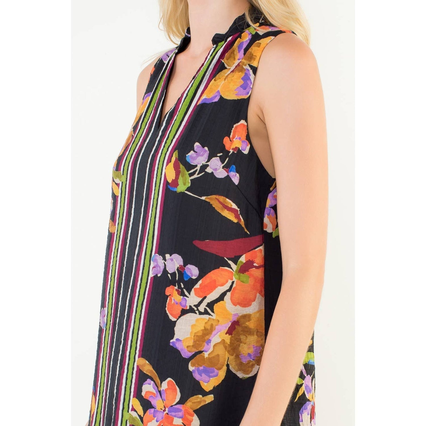 Sleeveless Floral Ruffle Dress - 606River