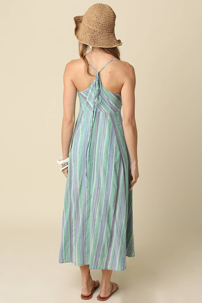 Hester Stripe Front-Tie Maxi Dress - 606River