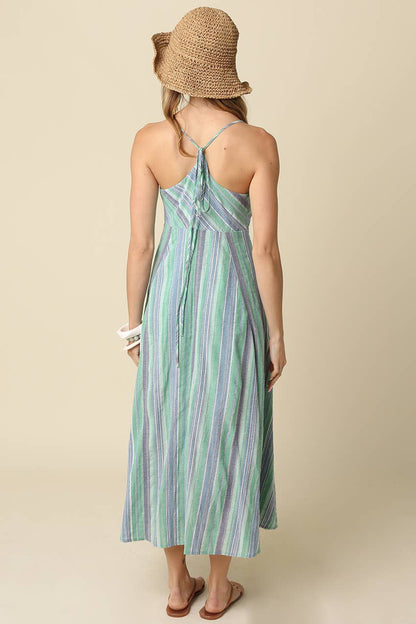 Hester Stripe Front-Tie Maxi Dress - 606River