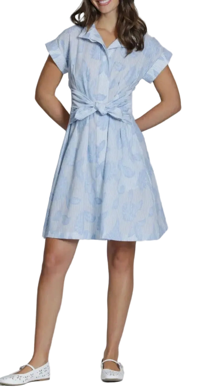 Chambray White Cotton Shirt Dress - 606River