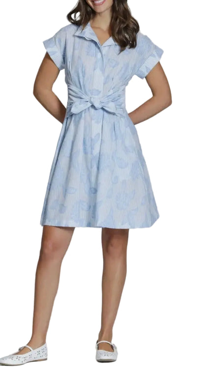 Chambray White Cotton Shirt Dress - 606River
