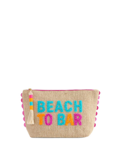 "BEACH" STRAW ZIP NATURAL BAG - 606River