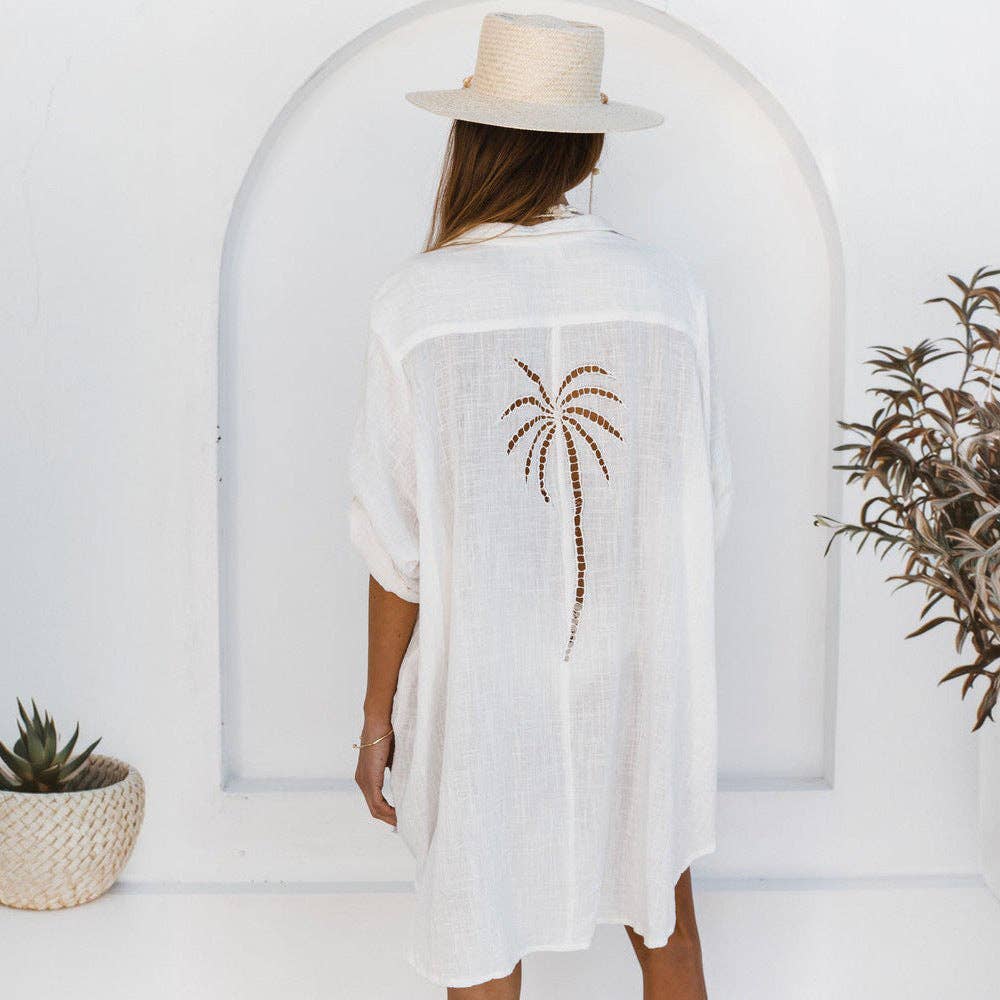 Simple Solid Color Swimsuit Beach Coverup Blouse DP26I434 - 606River