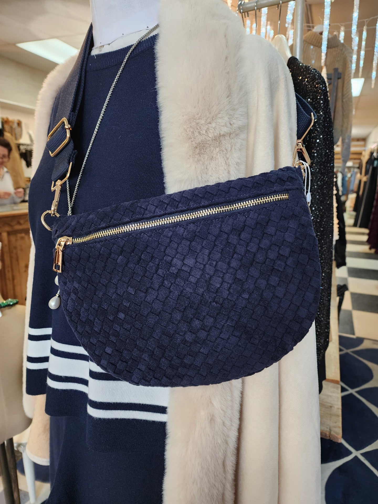 Vegan Ultra Suede Crossbody Belt Bag