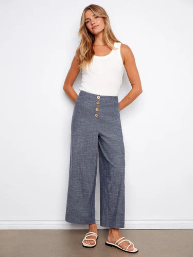Charlie B Cotton Denim Wood Button Pant - 606River