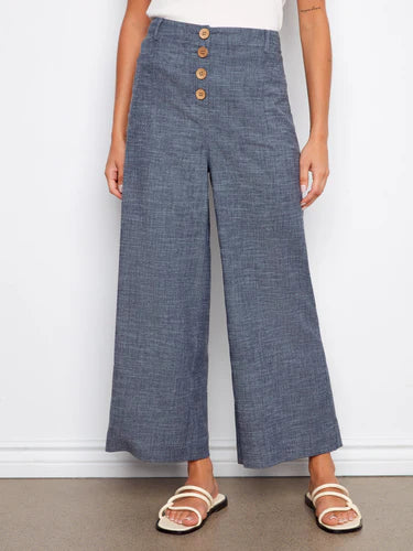 Charlie B Cotton Denim Wood Button Pant - 606River