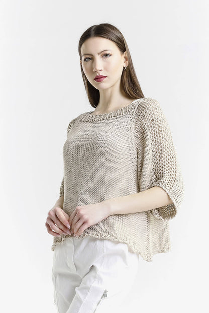Doris Closed Knit Ballet Sleeve Closed Knit Sweater (BQ906CK) - 606River