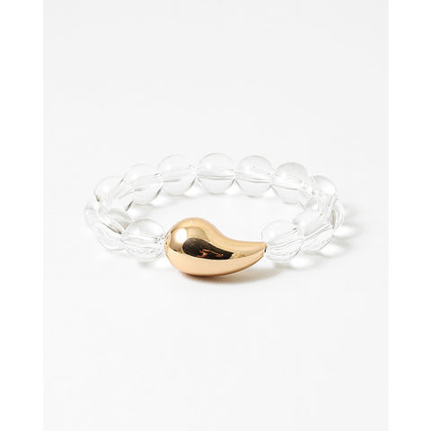 Pull On Lucite With Gold Tear drop Stretch Bracelet