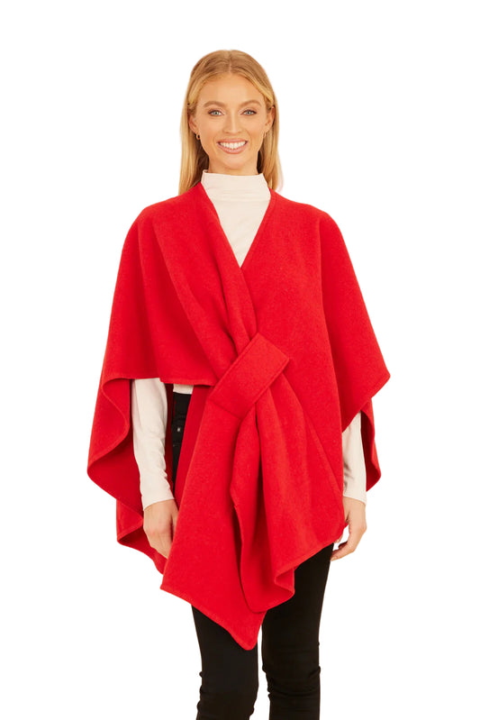 DolceCabo B32 Red knit wrap shawl