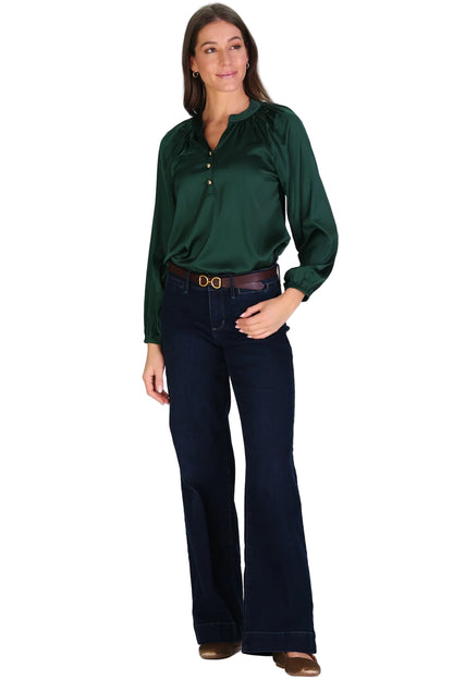 Duffield Carlisle Spruce Satin Blouse - 606River