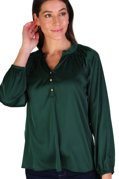 Duffield Carlisle Spruce Satin Blouse - 606River