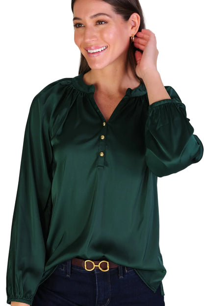 Duffield Carlisle Spruce Satin Blouse - 606River