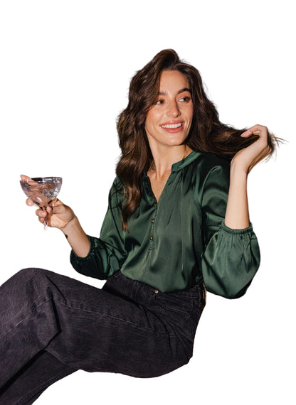 Duffield Carlisle Spruce Satin Blouse - 606River
