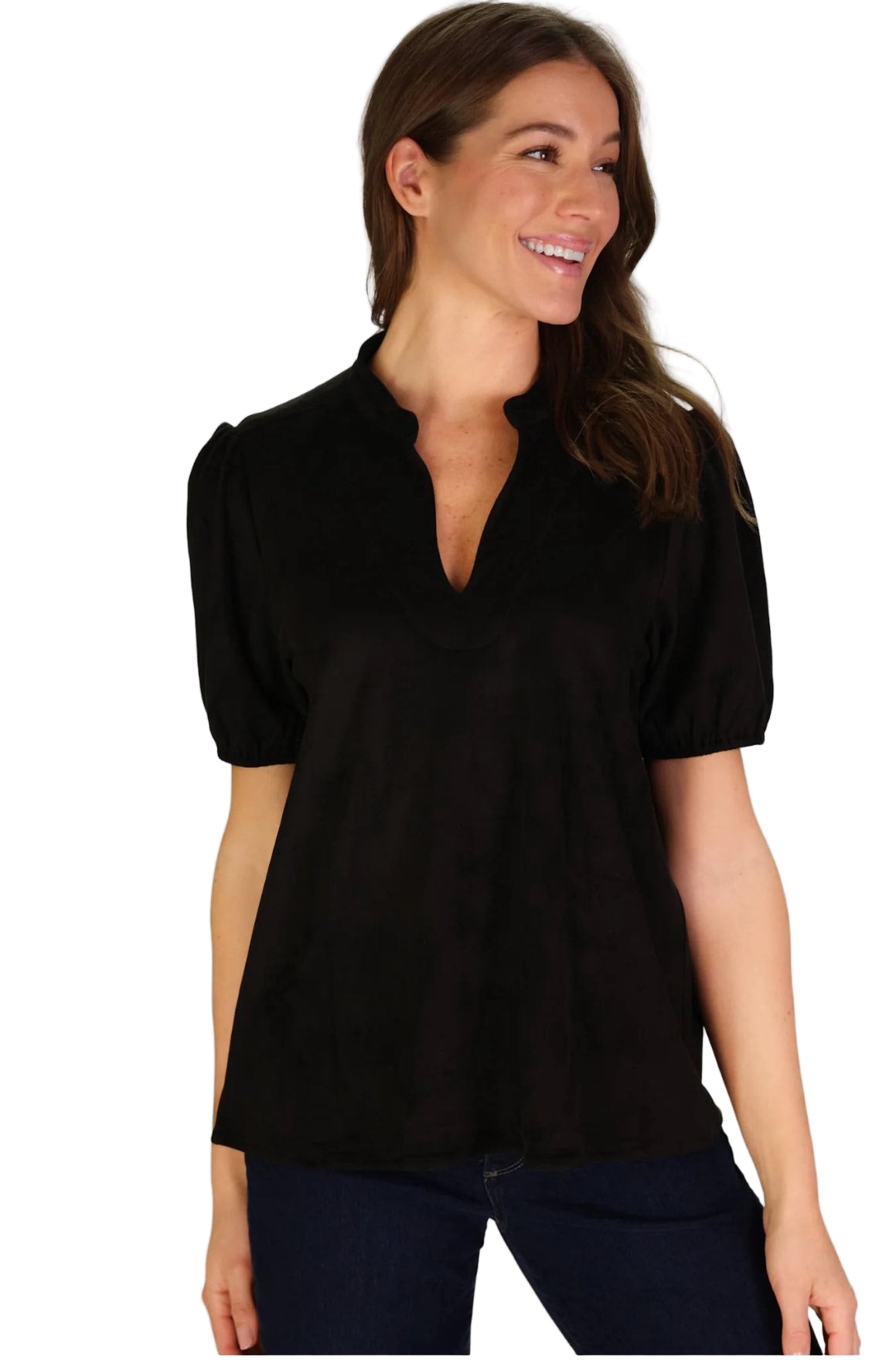 Brook Black Suede Top - 606River