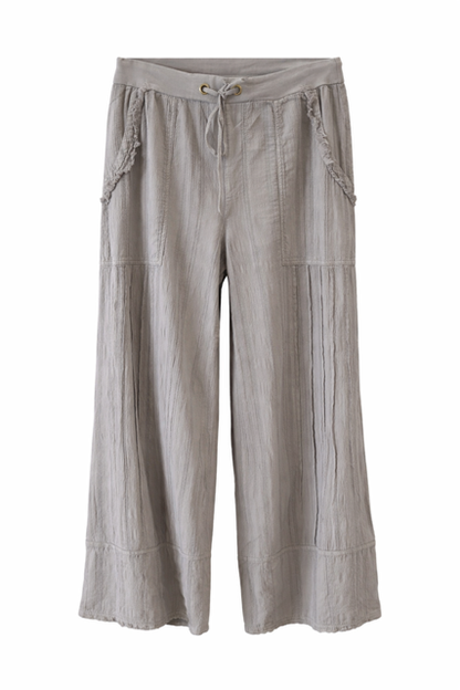 Wearable Gauze Crop Cotton Pants - 606River