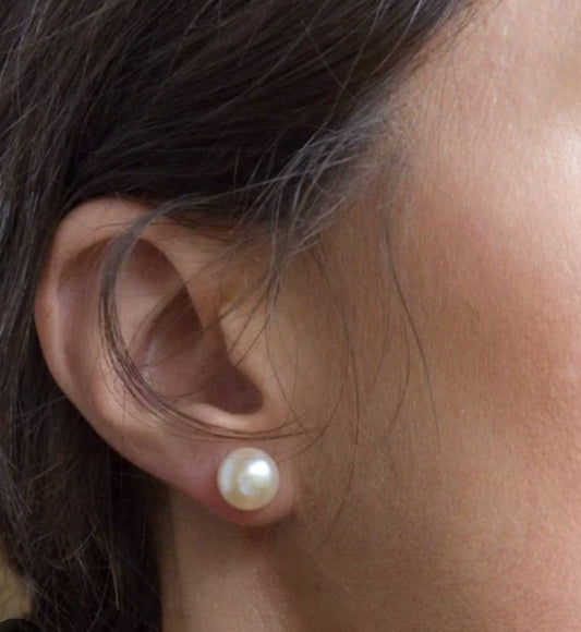 Sterling Pearl Stud Earring