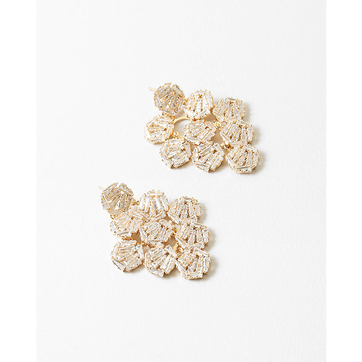 Gold Dipped Crystal Drop Earrings