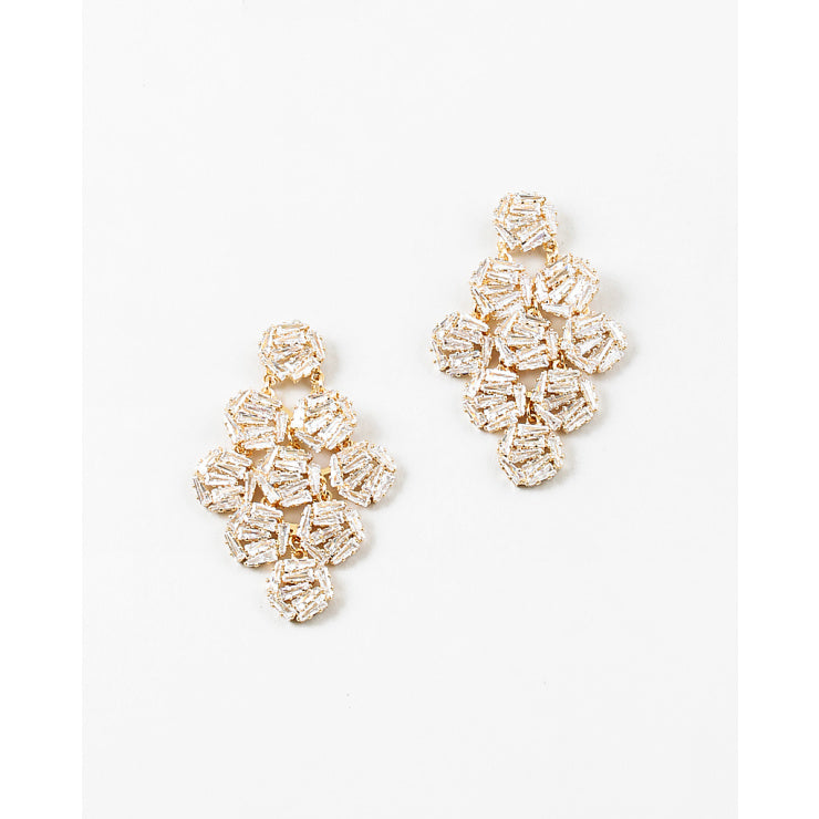 Gold Dipped Crystal Drop Earrings