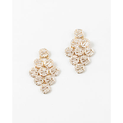 Gold Dipped Crystal Drop Earrings