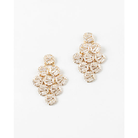 Gold Dipped Crystal Drop Earrings