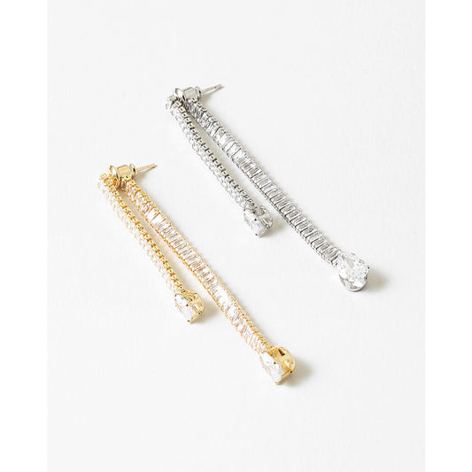 Gold Silver Cubic Zirconia Earring