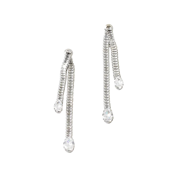 Gold Silver Cubic Zirconia Earring