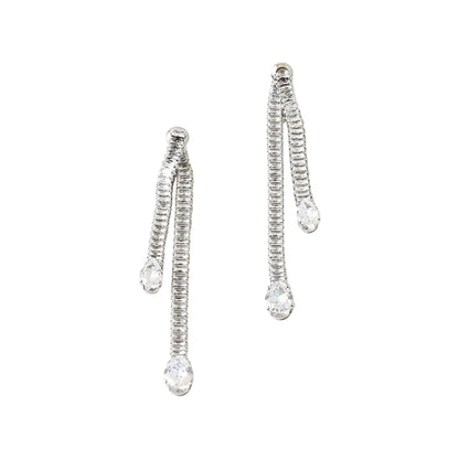 Gold Silver Cubic Zirconia Earring