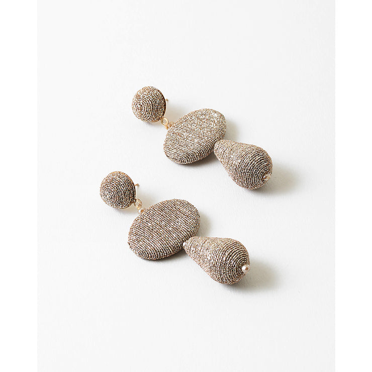 Silver Mettalic Drop Statement Earrings