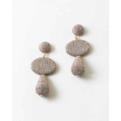 Silver Mettalic Drop Statement Earrings