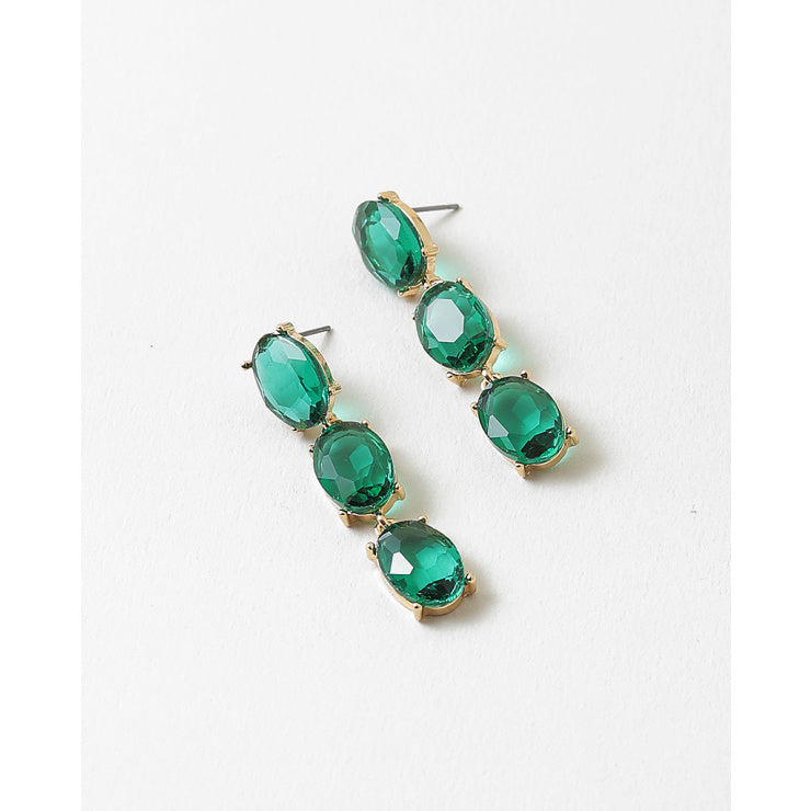 Emerald Green Crystal Drop Earrings