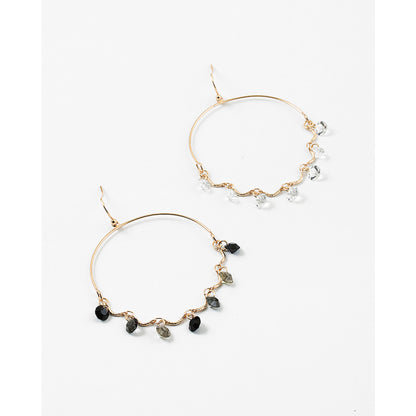 Round Crystal Drop Earrings