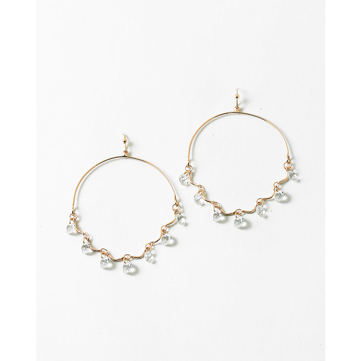 Round Crystal Drop Earrings