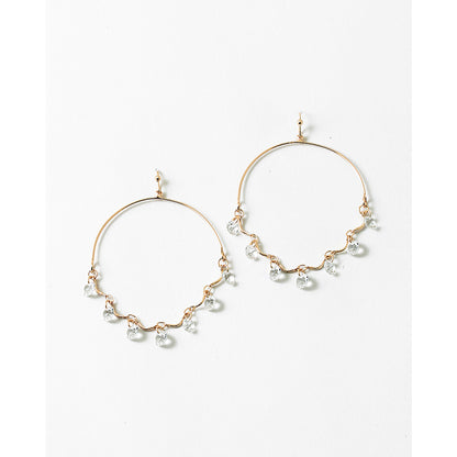 Round Crystal Drop Earrings