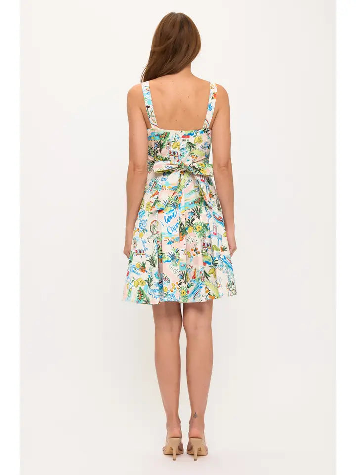 Capri Print Strappy Dress