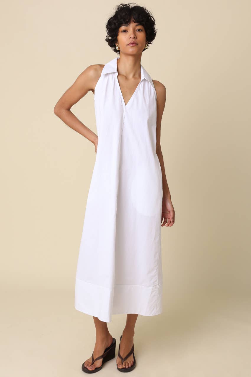 Clara Collared A-Line Maxi Dress - 606River