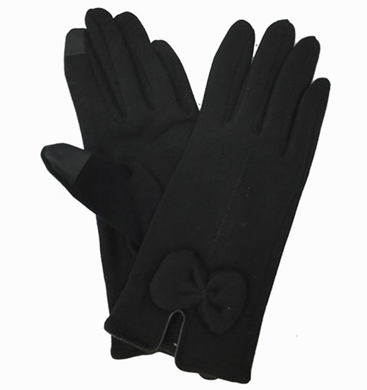 Black Bow Style Texting Gloves